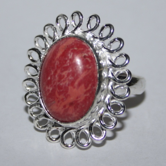 Vintagejelyfish Jewelry - Beautiful Silver Rhodochrosite Ring NWOT